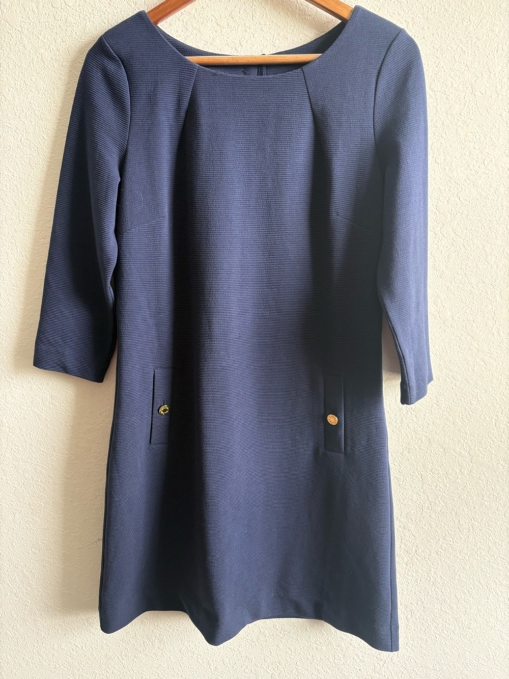 The Lilly Pulitzer Navy Charlene Shift Boat Neck Dress Medium - Picture 2 of 6